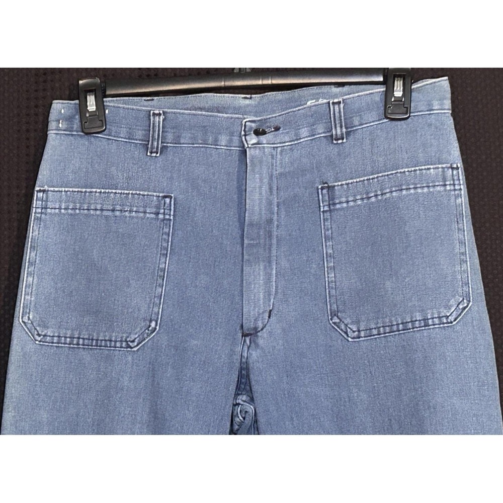 True Vintage 80s Dungarees US Navy Issued Sailor Flared Jeans 31 x 29 1980s - Picture 2 of 9
